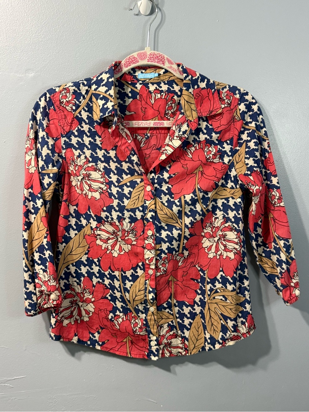 J. McLaughlin Floral Long Sleeve Button Up Blouse Women’s Size Extra Small‎